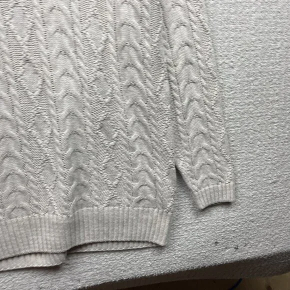 VTG 90's Cotton Road Cable Knit Turle Neck Sweater Wom Sz L Scandinavian Sailor - Picture 4 of 12